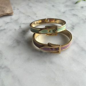 Lot of two Gold Buckle Adjustable Bracelets